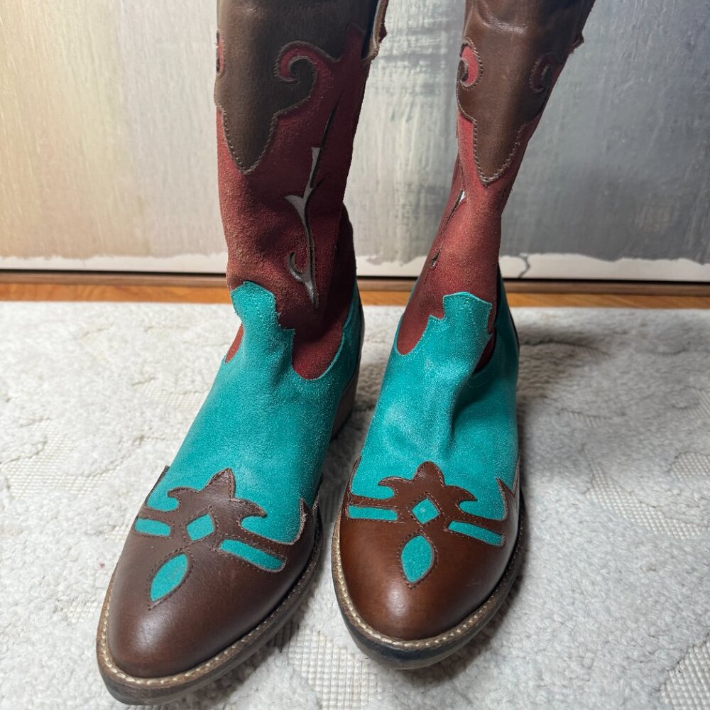 Matisse turquoise drifter cowboy‎ like 1883 Boot Size 7 1/2 EE - Picture 3 of 9
